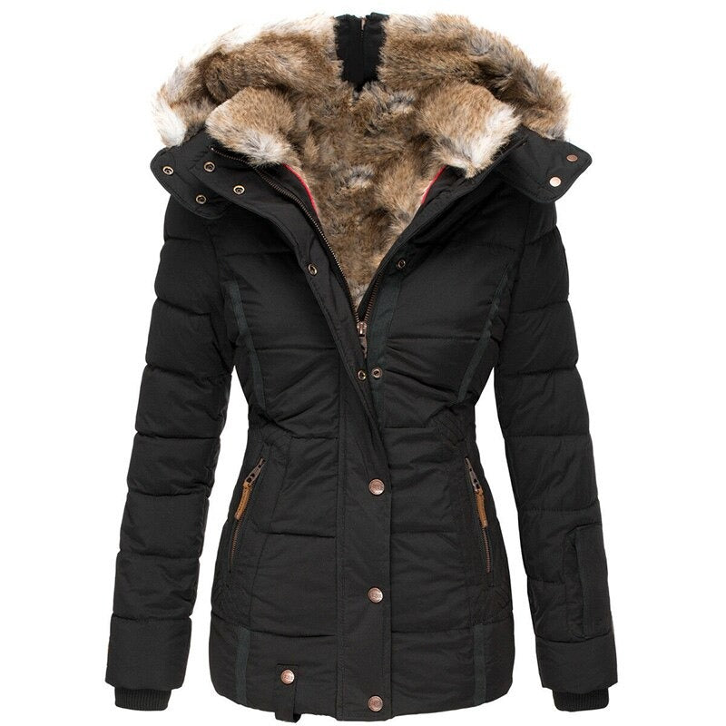 Women's Fur Collar Zipper Coat