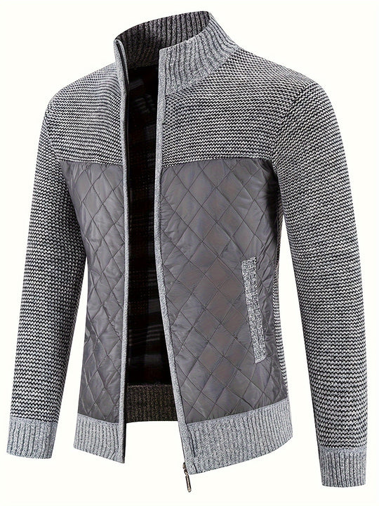 quilted jacket with warm sweater