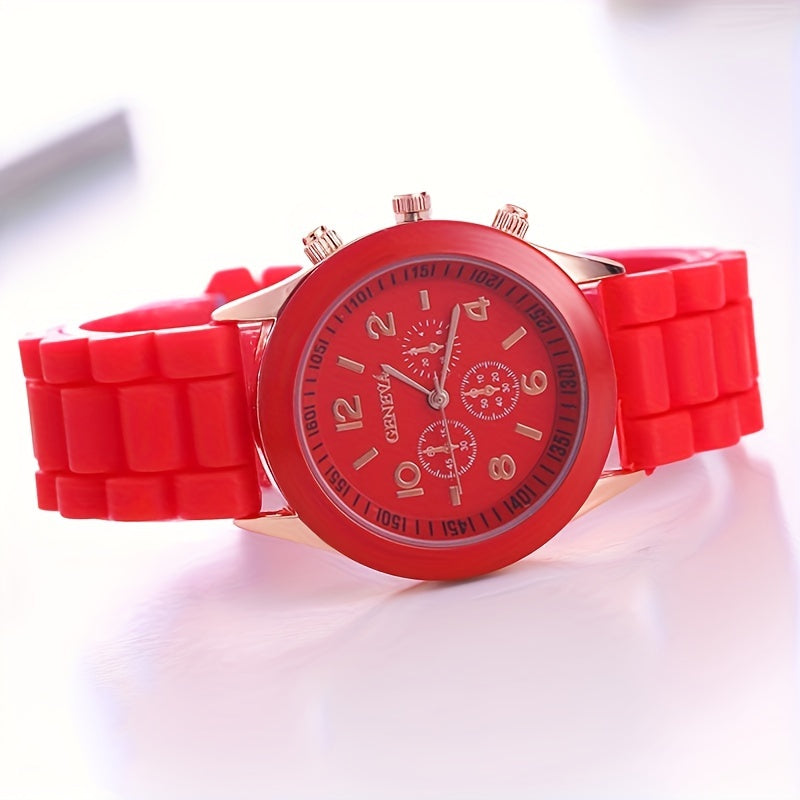 sports watch with triple dial made of silicone