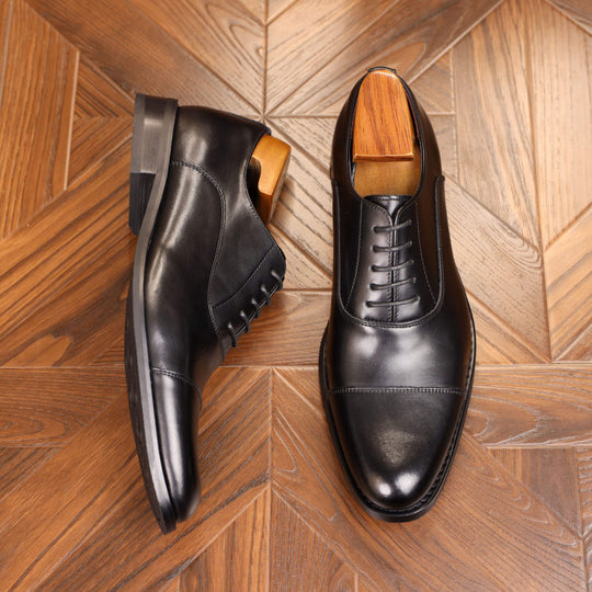 Men's Leather Cap Toe Oxford Shoes