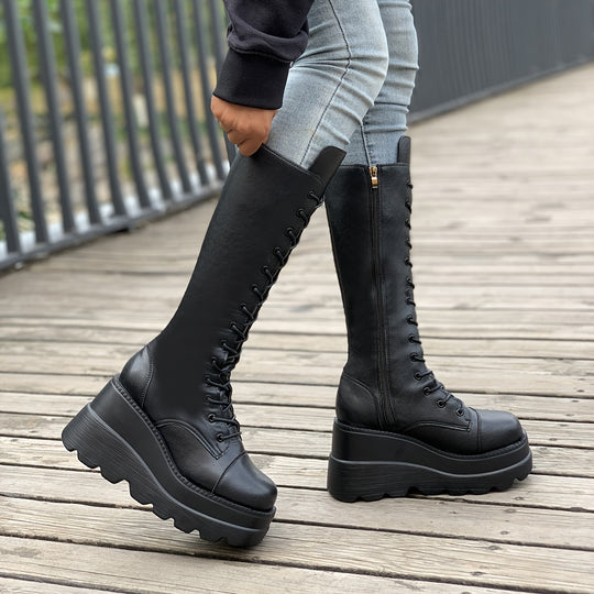 platform wedge boots for women