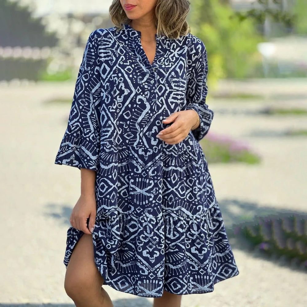 boho dress with graphic print