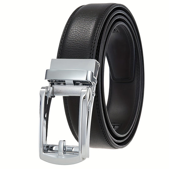 Genuine Leather Automatic Buckle Belt for Men