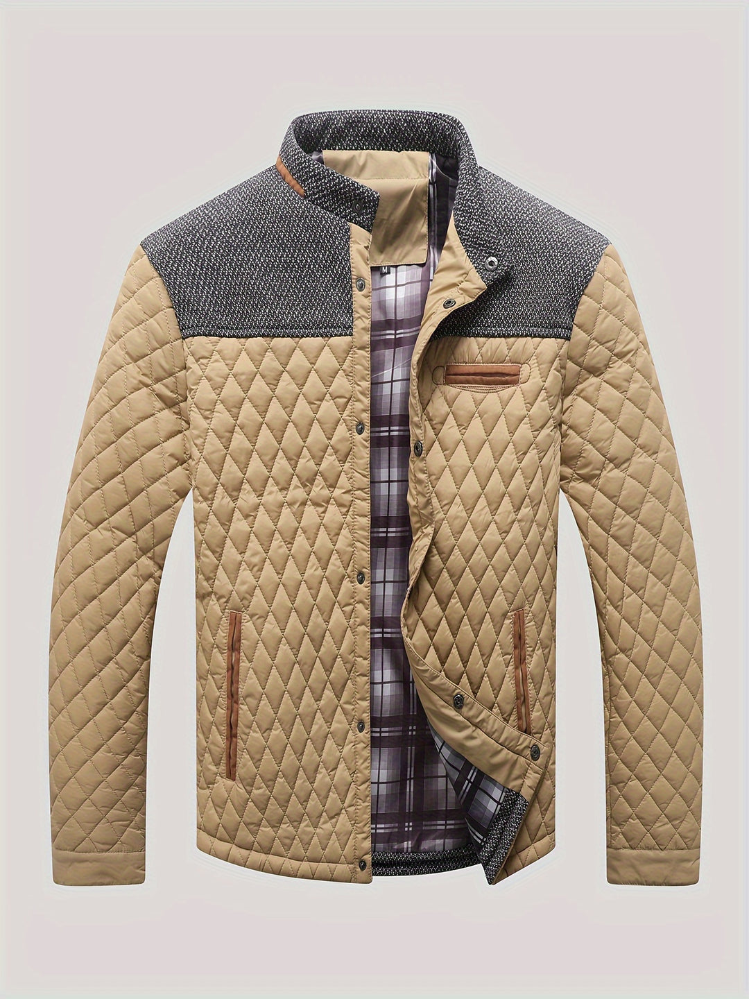 Windproof jacket with argyle pattern