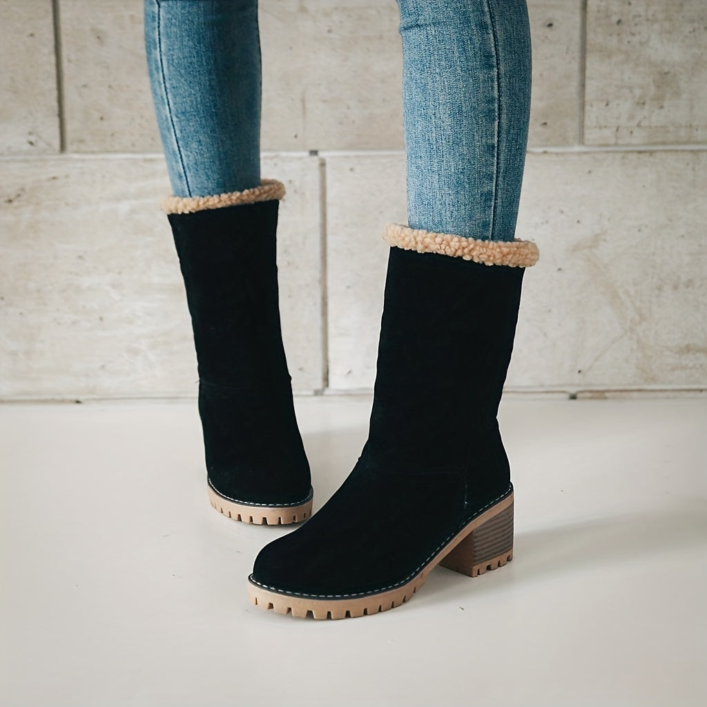 Plush-lined women's ankle boots