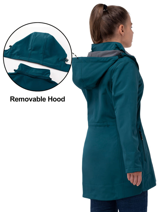 Long softshell jacket for women