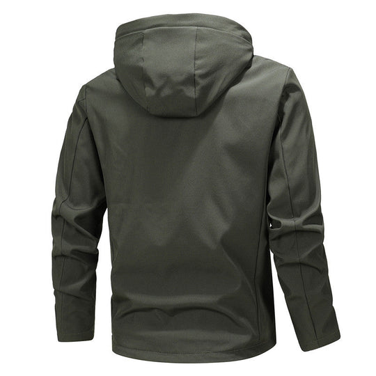 Thin technical jacket with hood for men