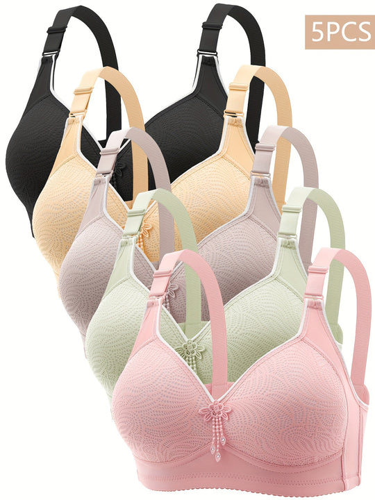 Wireless Comfort Bras 5-Pack