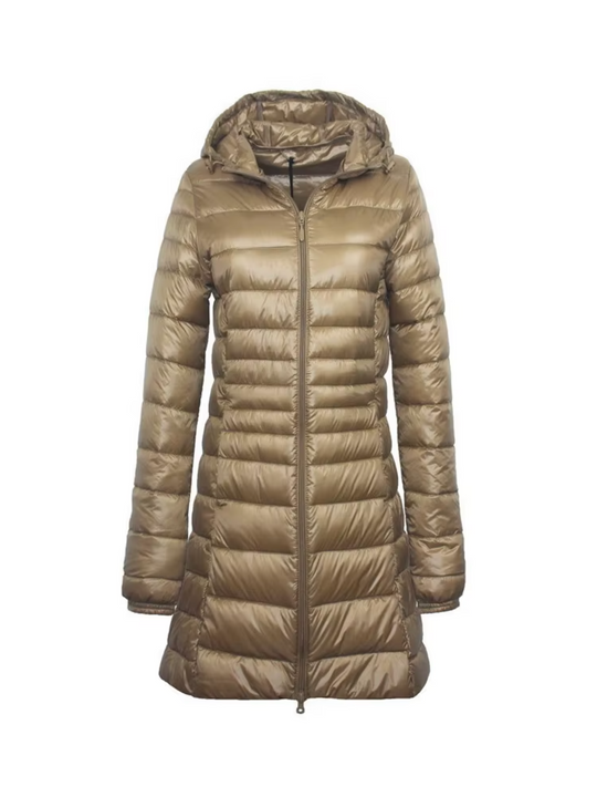 Long quilted jacket for women