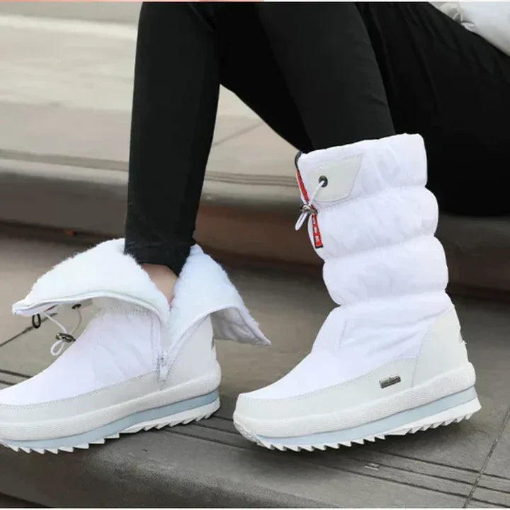 Warm lined plush boots for women