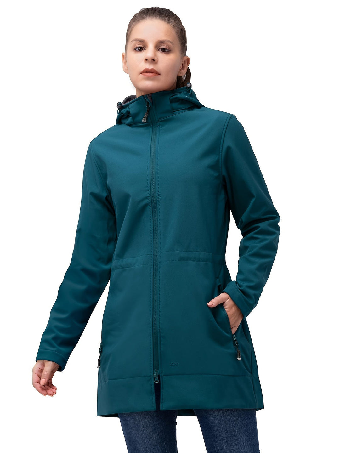 Long softshell jacket for women