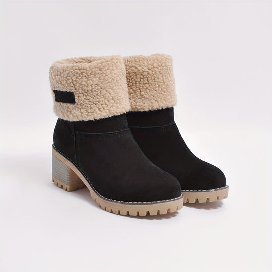 Plush-lined women's ankle boots