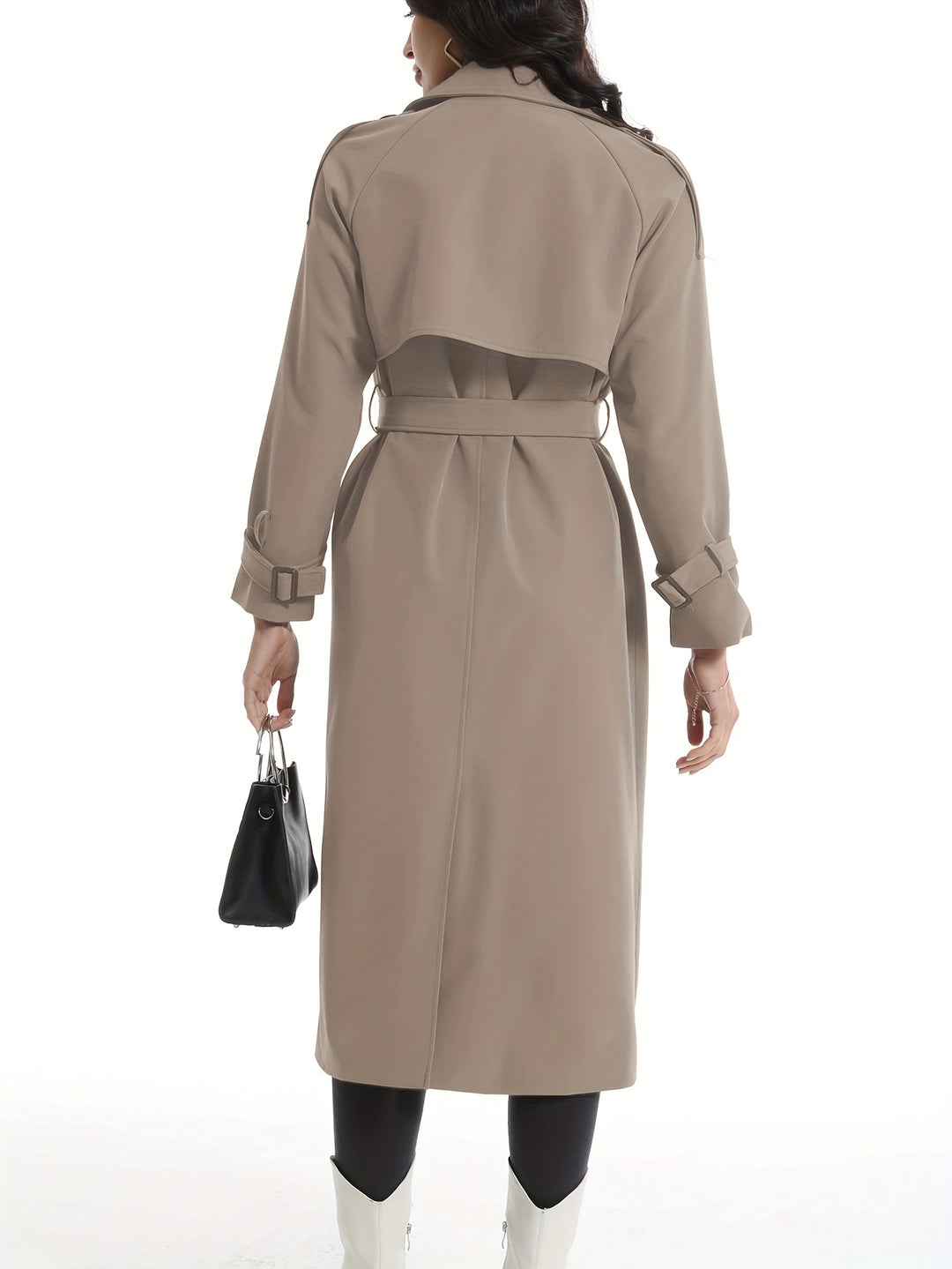 Women's trench coat with double belt