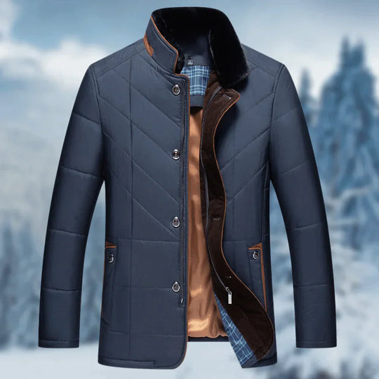 Men's winter coat with fur collar