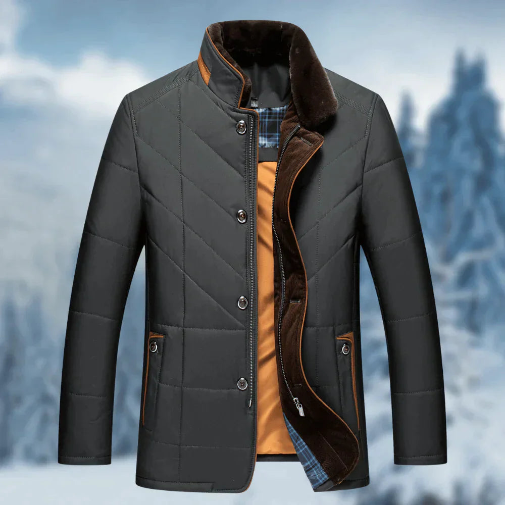 Men's winter coat with fur collar