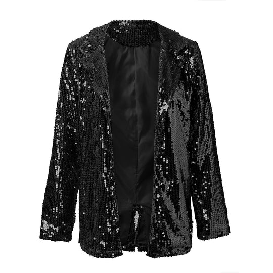 Fashionable two-tone sequin blazer for women