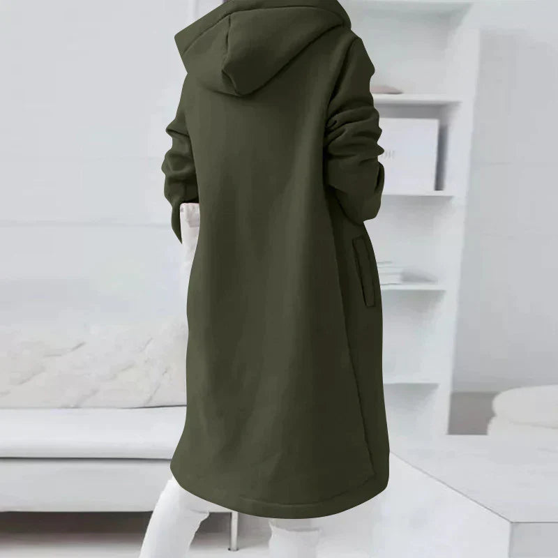 Long zip-up jacket for women