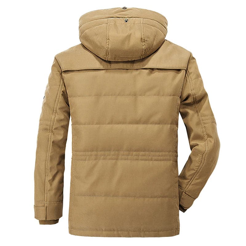 Men's winter jacket with fleece hood