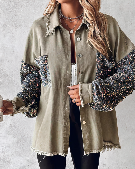 Jacke mit Vintage-Saum für Frauen