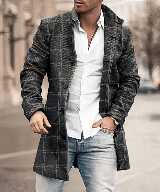 Trench coat with modern flair for men