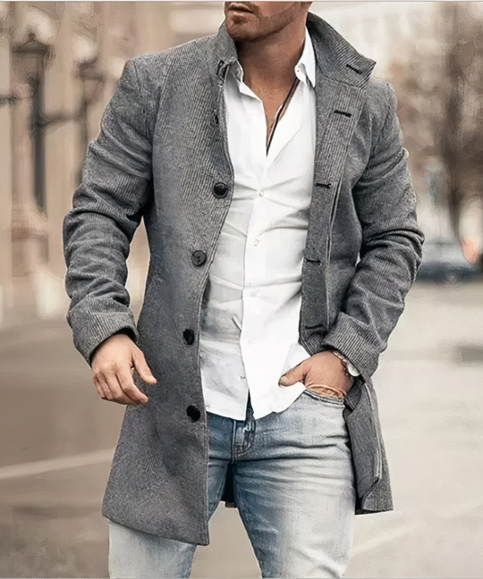 Trench coat with modern flair for men