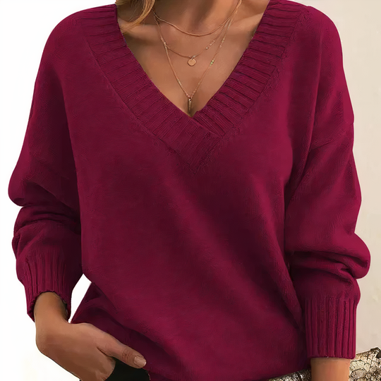 Eleganter Pulli mit V-Ausschnitt