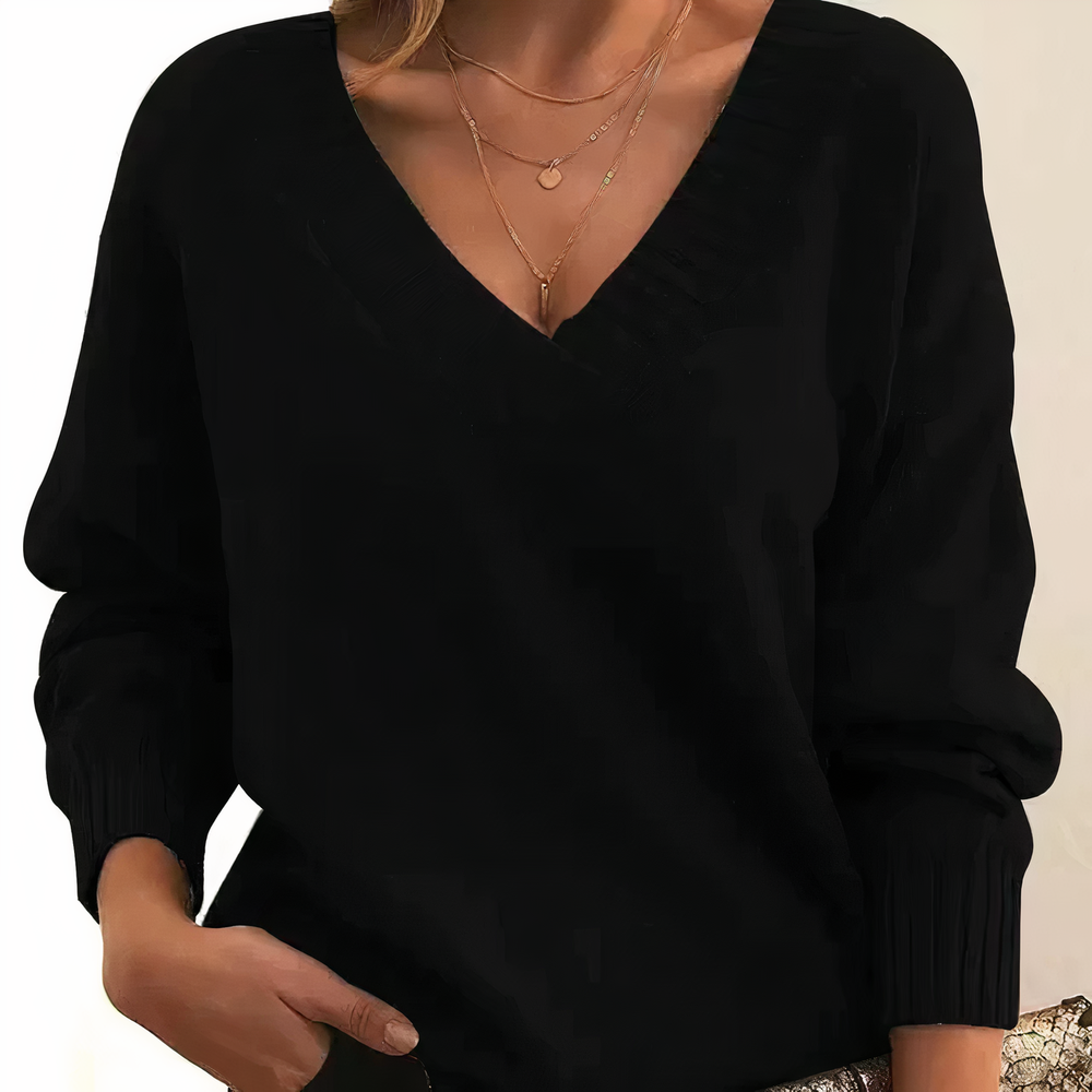 Eleganter Pulli mit V-Ausschnitt