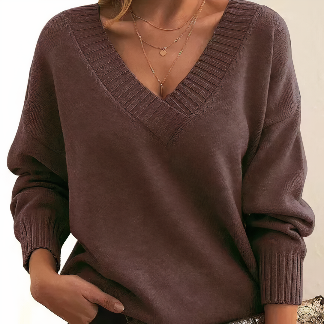 Eleganter Pulli mit V-Ausschnitt