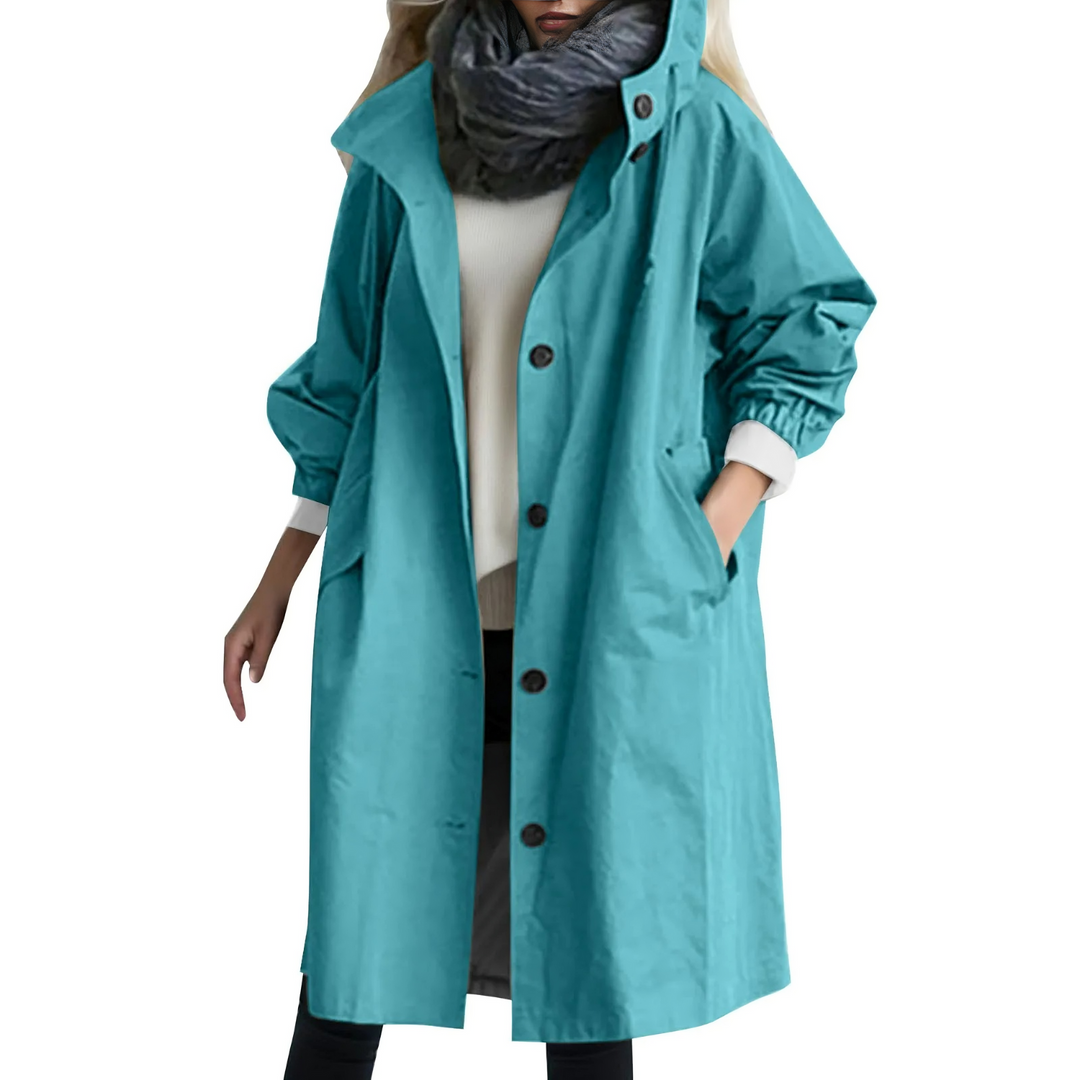 Winddichter Trenchcoat mit Kapuze