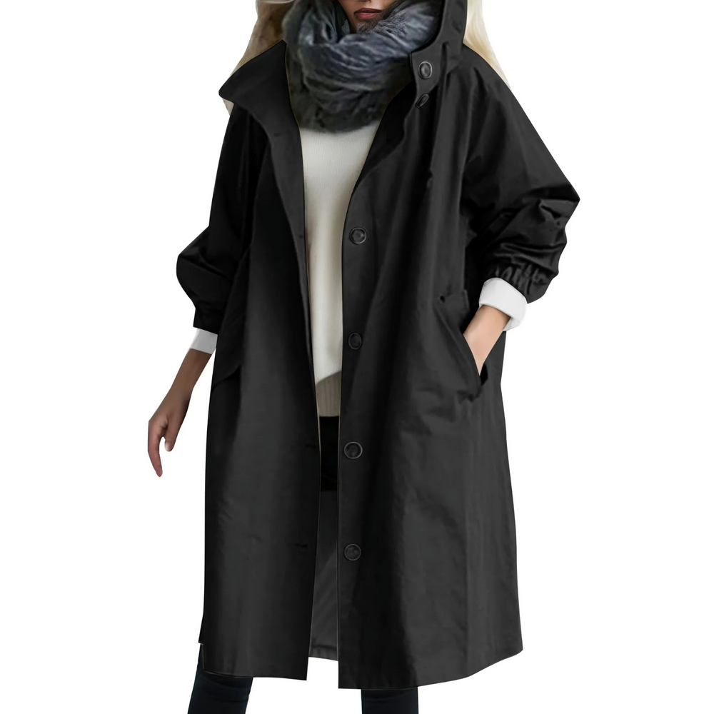 Winddichter Trenchcoat mit Kapuze