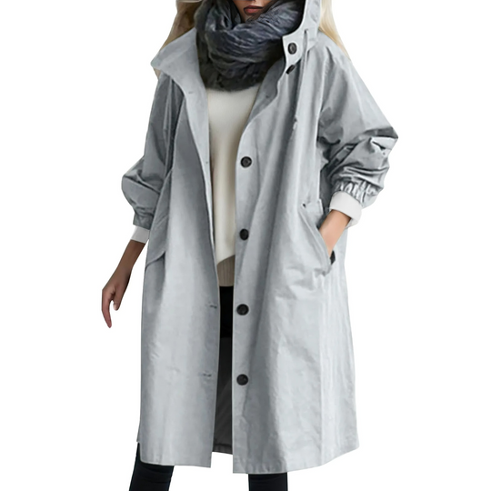 Winddichter Trenchcoat mit Kapuze