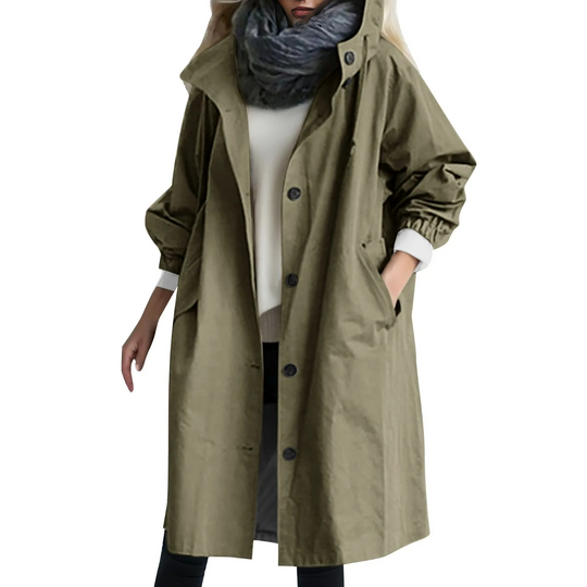 Winddichter Trenchcoat mit Kapuze