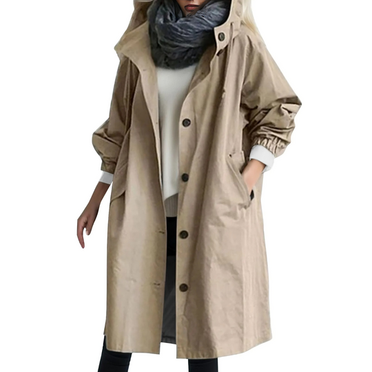 Winddichter Trenchcoat mit Kapuze