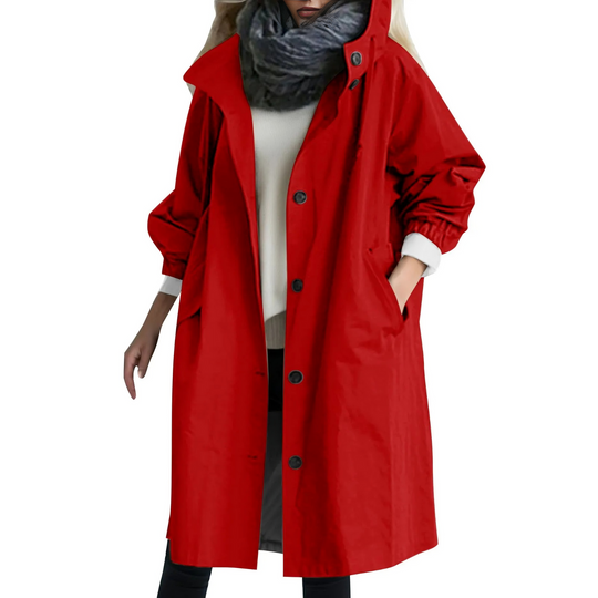 Winddichter Trenchcoat mit Kapuze