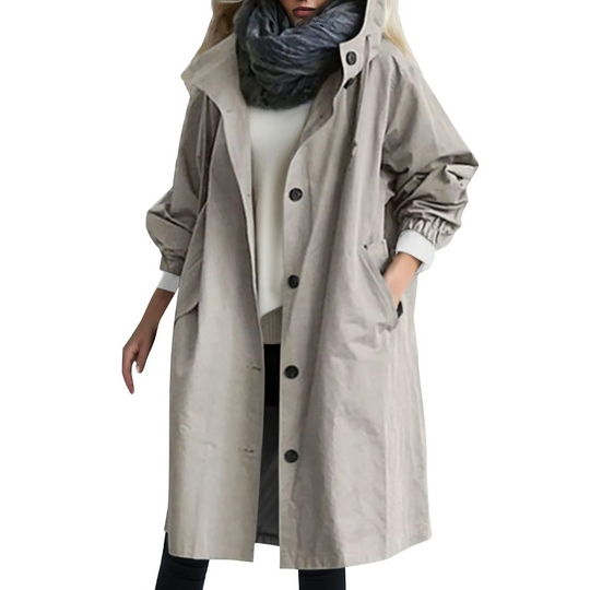 Winddichter Trenchcoat mit Kapuze