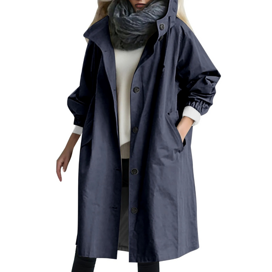 Winddichter Trenchcoat mit Kapuze