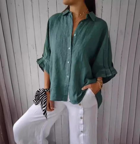 Women's Casual Cotton Linen Blouse