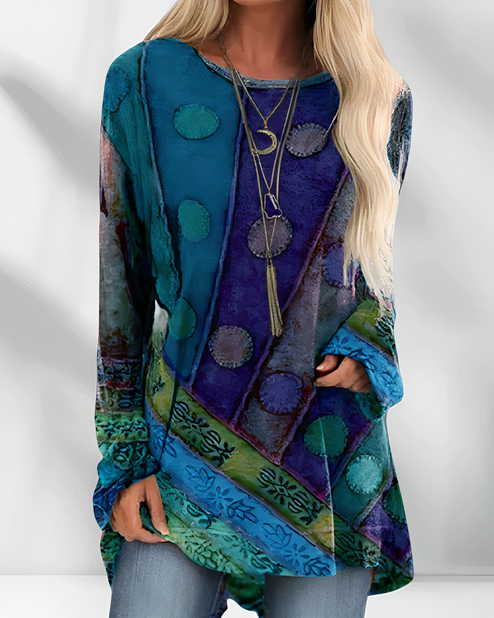 Boho long-sleeved shirt for women