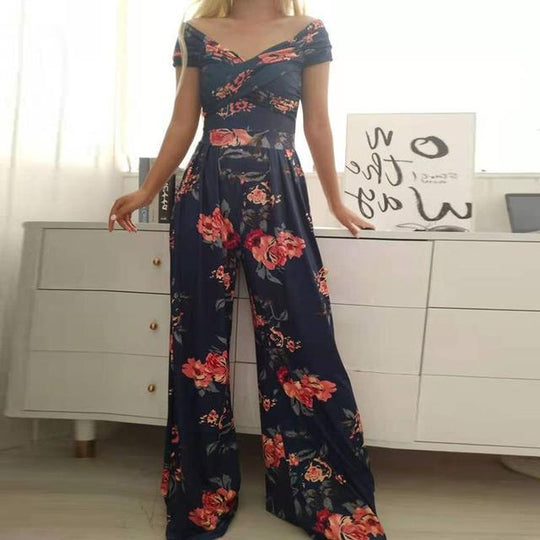 Women's maxi off-shoulder jumpsuit