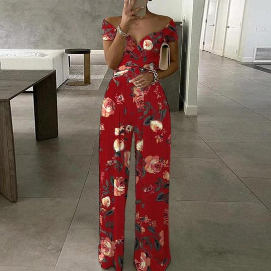 Women's maxi off-shoulder jumpsuit