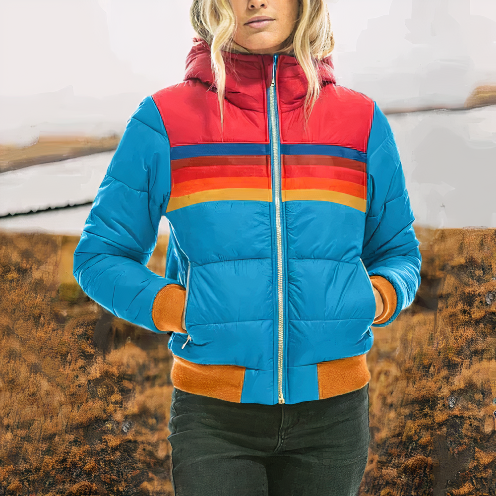 Bunte Winterjacke für Frauen