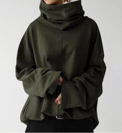 Sweatshirt mit hohem Halsausschnitt für Frauen