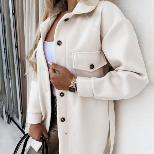 Casual Button Down Coat for Women