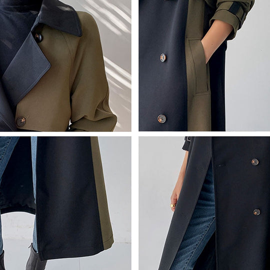 Classic double-breasted trench coat for women