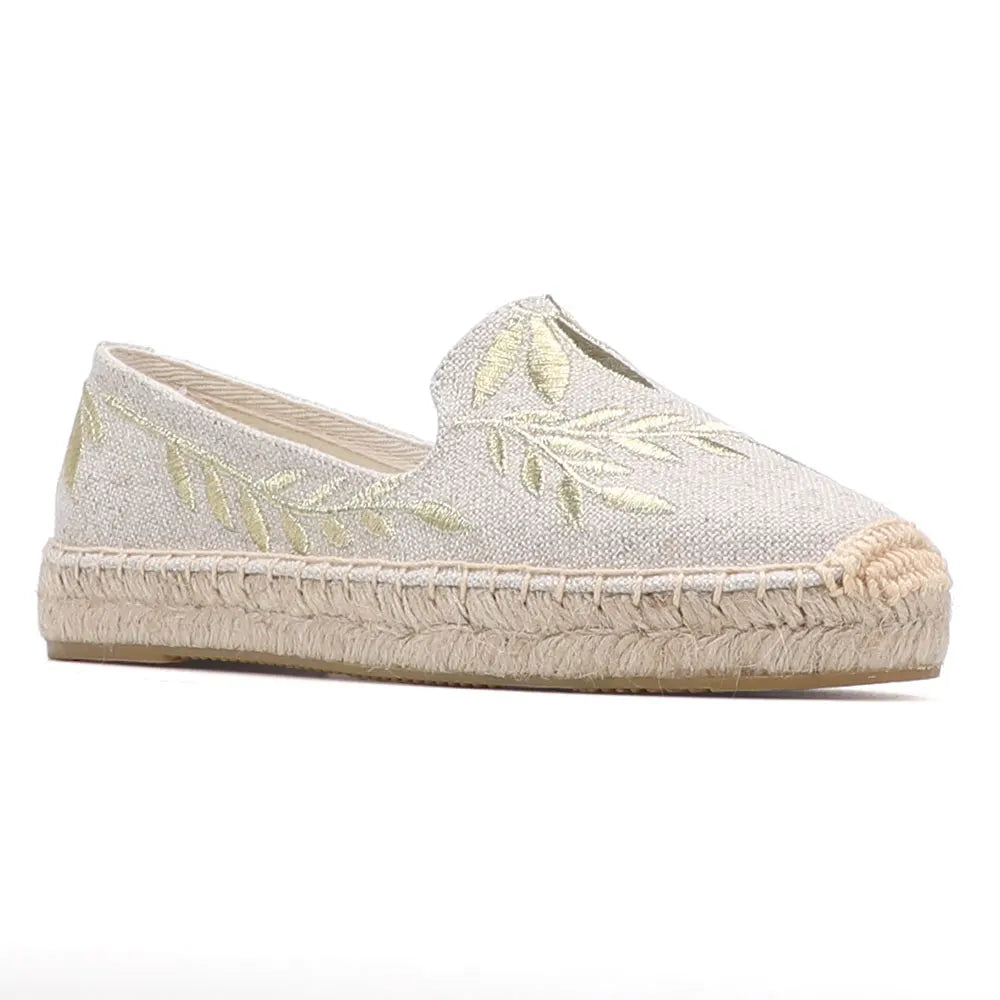 Espadrilles mit runder Spitze für Frauen