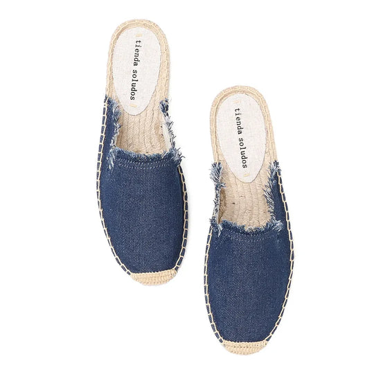 Espadrilles aus Denim-Baumwoll-Gewebe