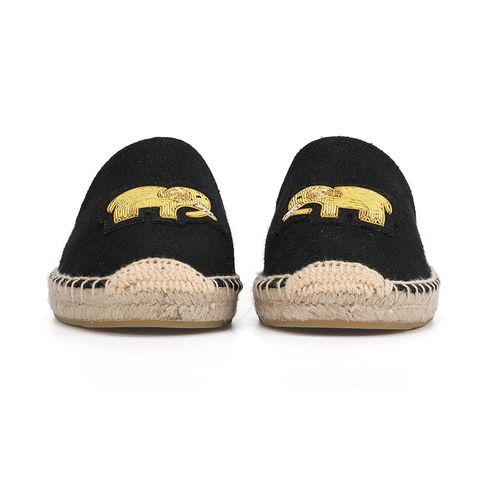 Trendige bestickte Espadrilles