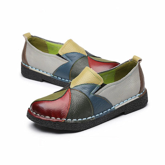 Multicolored Leder Loafers für Frauen