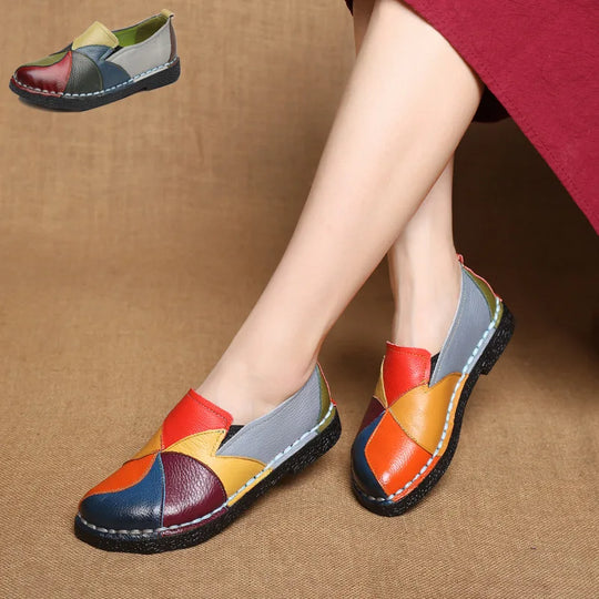 Multicolored Leder Loafers für Frauen