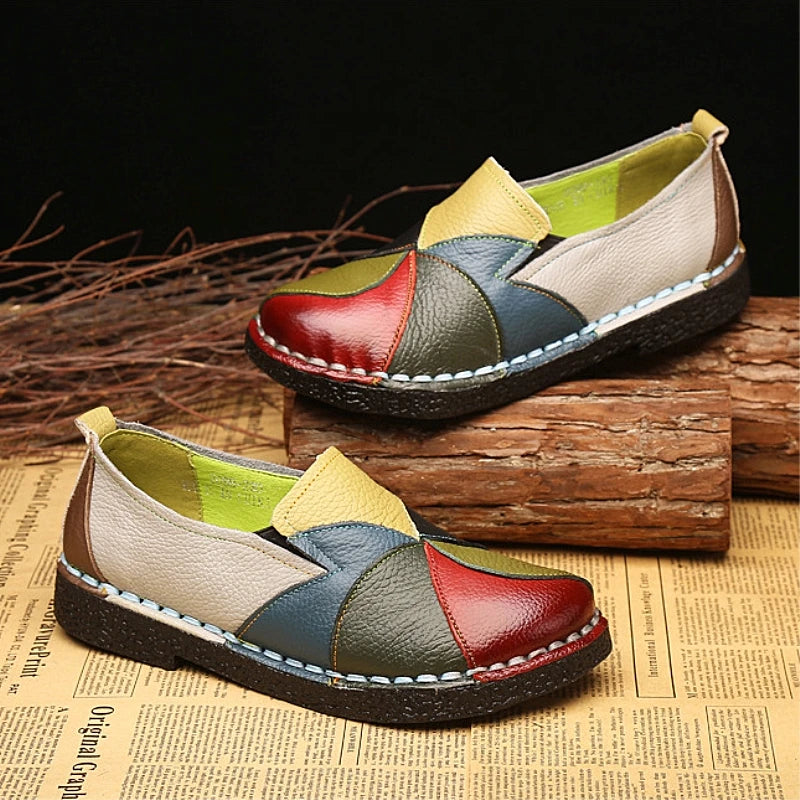 Multicolored Leder Loafers für Frauen